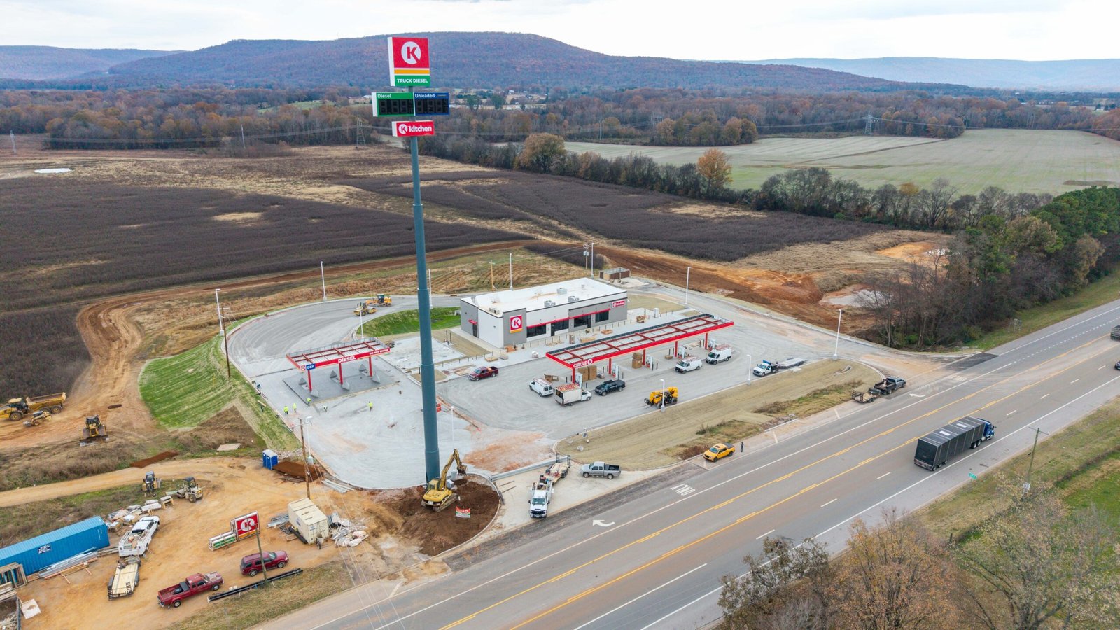 drone photo of circle k from 200 feet