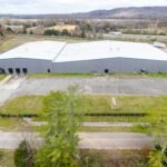 aerial photos of a warehouse from the front
