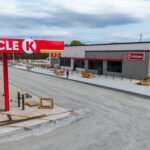 aerial photo of circle k showing pumps and building