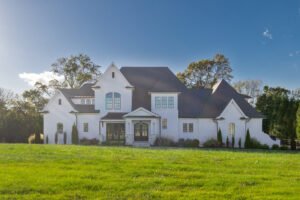 Luxury home during sunny sunset